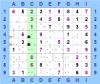 Locked Candidates con candidati bloccati in colonna ed eliminazioni in riquadro (per Sudoku Solving Guide Pages)