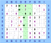 Locked Candidates con candidati bloccati contemporaneamente in colonna e riquadro (per Sudoku Solving Guide Pages)
