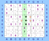Locked Candidates con candidati bloccati in colonna ed eliminazioni in riquadro bilaterali (per Sudoku Solving Guide Pages)