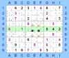 Locked Candidates con candidati bloccati in riga ed eliminazioni in riquadro bilaterali (per Sudoku Solving Guide Pages)